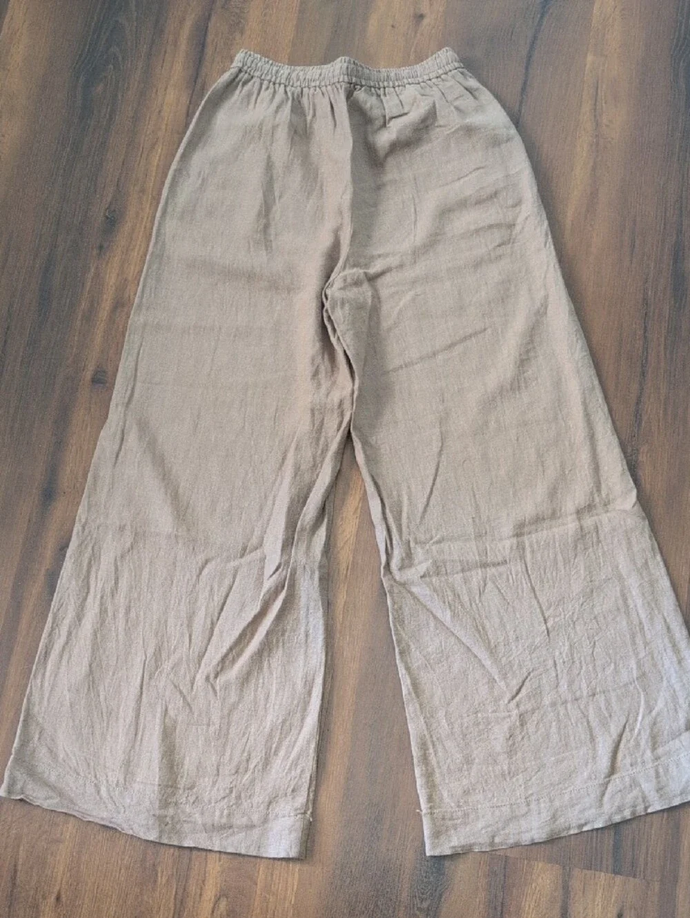 Max Studio Beige Wide-Leg Drawstring Pants - Picture 3 of 3